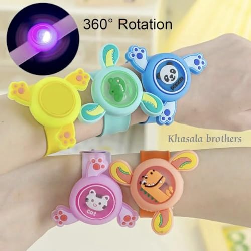Image of Khasala Brothers Cartoon LED Light Kids Rakhi Toy Boy Girl, Slap Band Cartoon Wrist Band with LED Light Up Great Birthday Gift Toys for Kids (Assorted Color and Model)