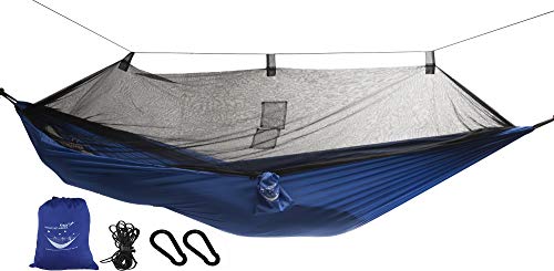 Premium Quality Mosquito Net Hammock Nylon 210D – Best Mosquito net Hammock – Single Ripstop Hammock (Holds up to 300 pounds) with Polyester Net