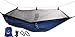 Mosquito Net Hammock - Extra Strong Ripstop Nylon Camping Hammock - Reversible, Compact, Lightweight & Portable with Bug Free Netting - Great for Travel, Beach or Yard - by Krazy Outdoors (Blue)