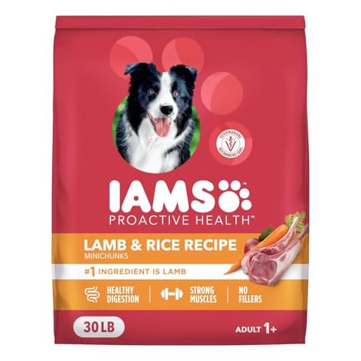 IAMS Proactive Health Dry Dog Food, Adult Dog Food Dry Recipe, Lamb & Rice, 30 lb. Bag