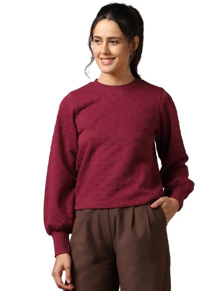 NOBEROPolyester Blend Men's Quilted Round Neck Sweatshirt