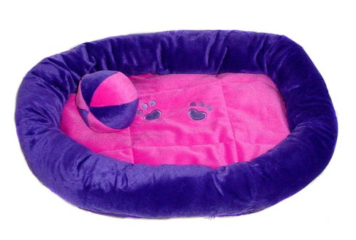 Astro Pet Purple & Pink Pet Bed w/Play Ball for Small Dog, 20