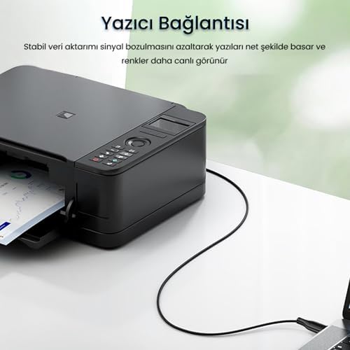VegGieg USB A Printer Tarayıcı Yazıcı Data Kablosu 1.5 Metre - Görsel 4