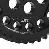 Alomejor Präzisionsstahl-45T-Stirnradersatz für, Reibungslose Kraftübertragung für RC-Crawler-Car-Upgrades, Schwarz, Kompatibel mit