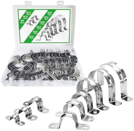 RRRST 102x Schwerer U-rohrschellen Set 8mm 10mm 12mm 16mm 20mm 25mm