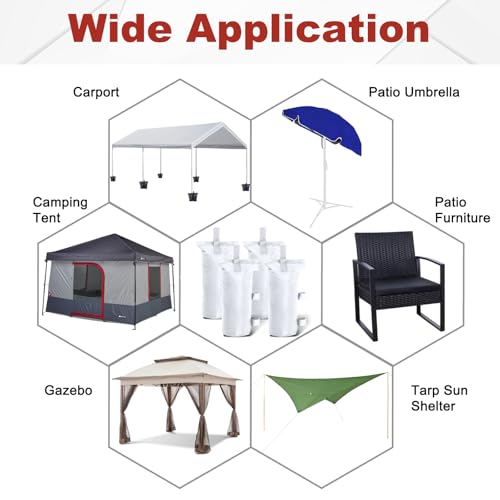 ABCCANOPY Canopy Weights Set of 4-150LBS Sand Bags for Pop up Tent, Weight Bags for Outdoor Gazebo, Trampoline, Pergola, White (Without Sand) - Thumbnail 5