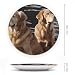 QWJKM Dekorative Teller aus Knochenporzellan, Golden Retriever, Salatteller, Porzellan, Dessertteller, Serviergeschirr, Kunstdekoration, Ornament für Wohnzimmer, Tisch, Küche, 18 cm
