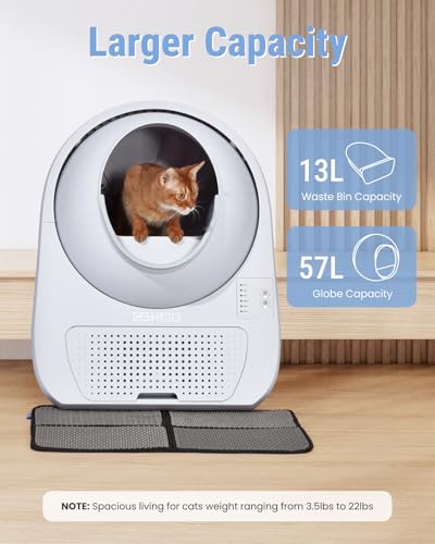 CATLINK 2025 Upgrade Automatic Cat Litter Box Self Cleaning for Multiple Cats with Mat, Double Odor Removal, Cat Litter Box for Cats from 3.5～22 lbs - Thumbnail 6