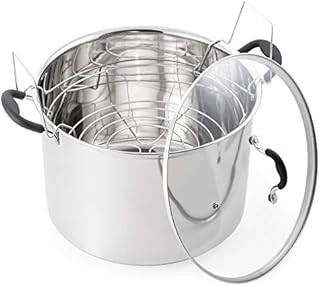 McSunley Water Bath Canner with Glass Lid, Induction Capable, 21.5Qt, Stainless Steel