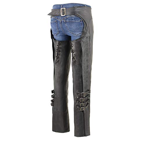 Image of Milwaukee Leather Premium Leather Motorcycle Riding Chaps for Women Bikers