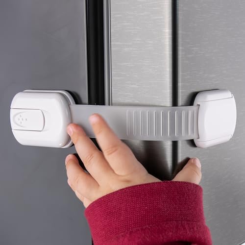 Image of 10-Pack Cabinet Locks Baby Proofing - Childproof Locks for Cabinets, Drawers, Cupboard, Refrigerator, Toilet Seat, Trash Can, Dishwasher