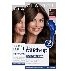 Clairol Root Touch-Up by Nice’n Easy Permanent Hair Dye, 4 Dark Brown Hair Color, Pack of 2