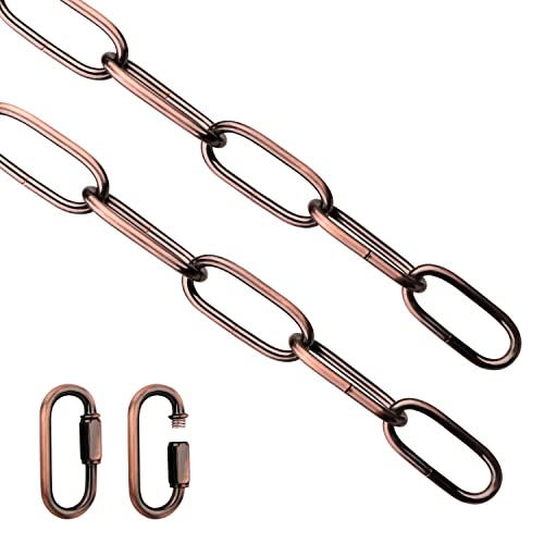 Helunsi Lighting Chain, 6 Feet Red Bronze Light Fixture Chain,
