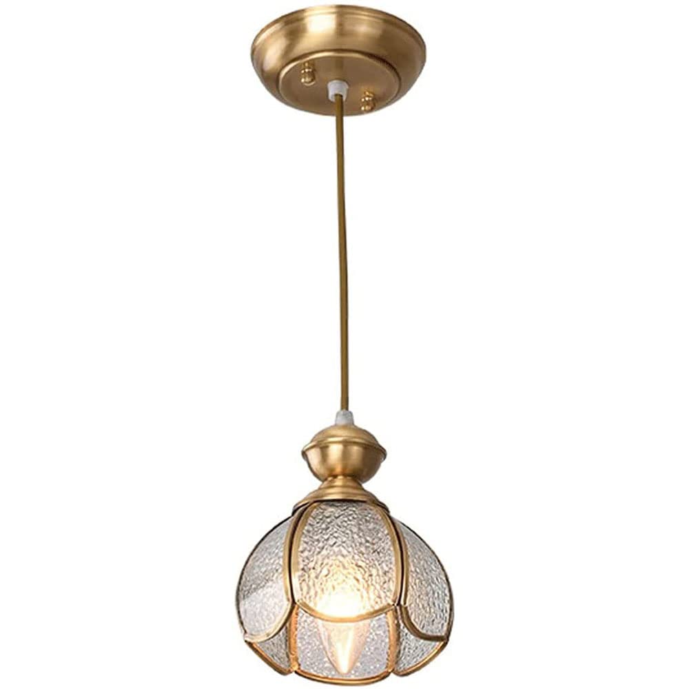 HXYSXHJUO Flower Glass Pendant Lighting Rustic Farmhouse Light Fixture Classic Lamp Indoor Vintage Adjustable Height Chandelier for Kitchen Island