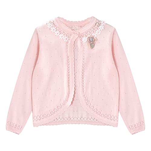 Girls Cotton Knit Sweater Toddler Long Sleeve Button Bolero Cardigan Shrug Children Dress Cover Up3