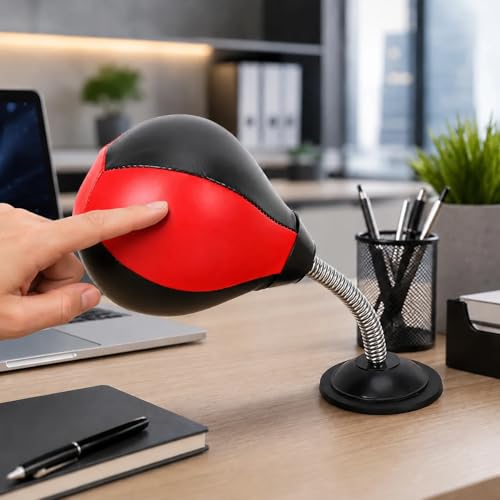 Image of Oblivion Desktop Reflex Boxing Speed Ball with Suction Base Punching Ball Stress Relief Toy Spring Punch Trainer for Hand Eye Coordination Fitness Fun Office Home Workout and Kids Adults Exercise
