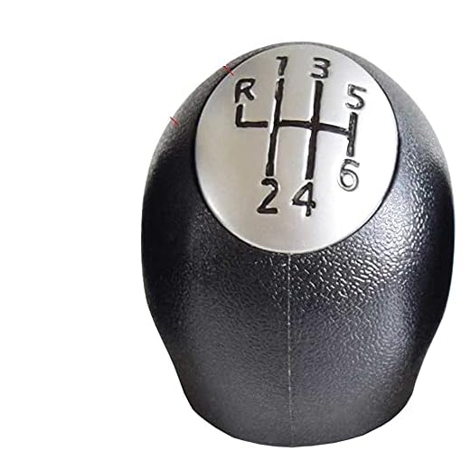 HJPOQZ Bil 6-växlad MT växelspaksknapp Spakreglage Handboll Chrome/Matt Silver, Passar för Renault Master