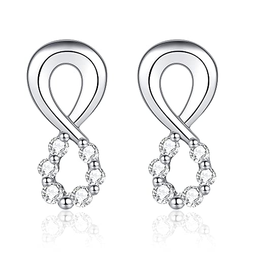 Jrêveinfini Unendlichkeit Ohrringe Damen Silber 925 , Infinity Unendlichkeitszeichen Ohrstecker Silber 925 Geschenke Weihnachten Cover