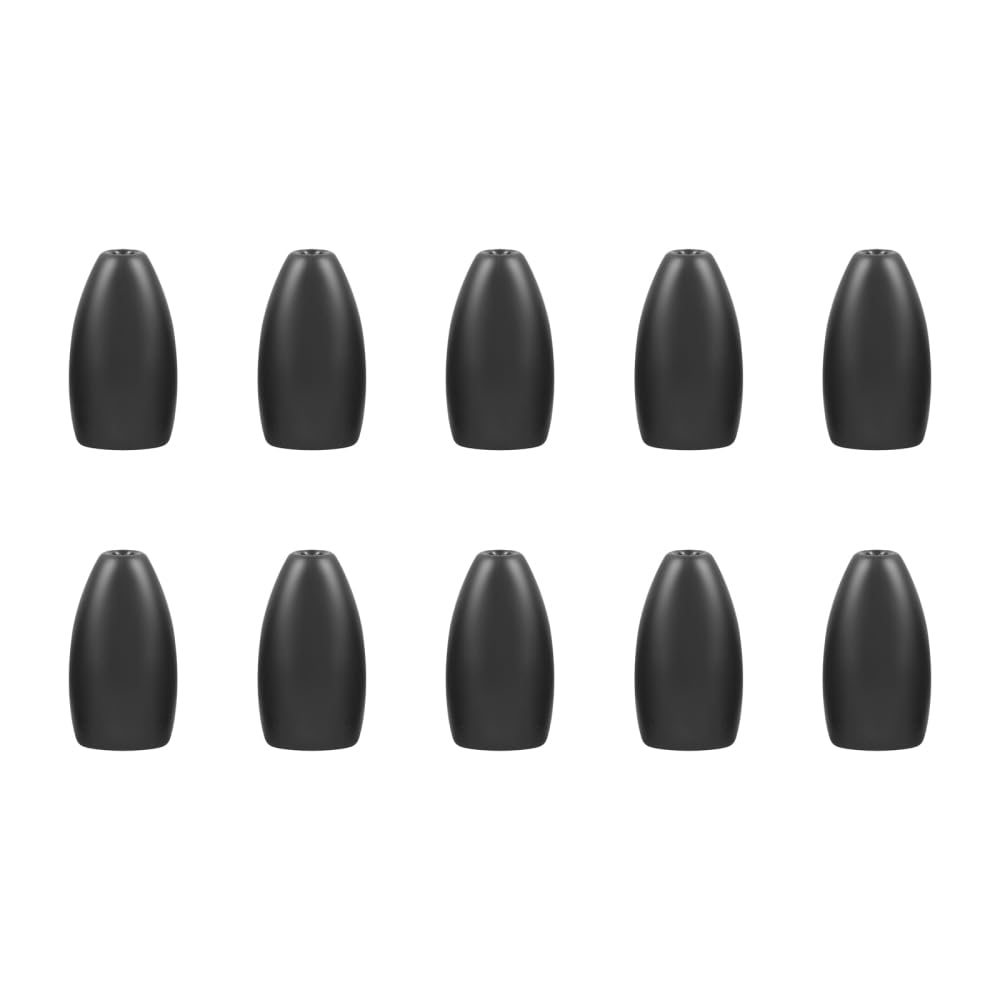 Flipping Fishing Weights, 10PCS Fishing Bullet Sinkers Tungsten Steel Worm Weights with Smooth Inner Bore for Bass Saltwater Freshwater