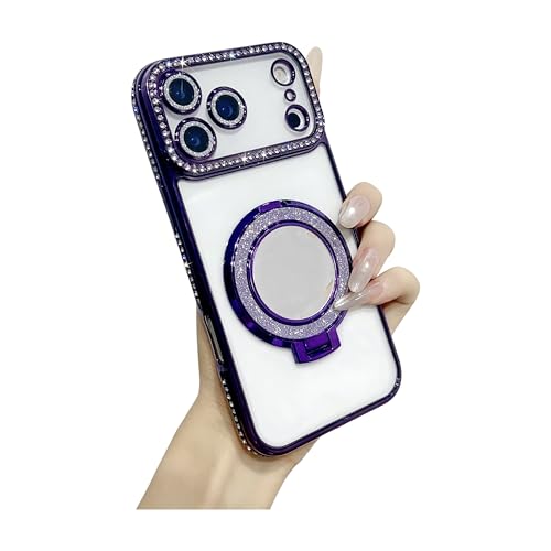 Coque pailletée iPhone 16 Pro Max violette pour briller en soirée
