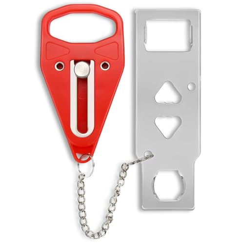 Portable Door Lock, Hotel Security Devices with Dual Sizes (2cm & 3cm Holes), Stainless Steel Security Lock for Inward-Opening Doors, Travel Safety Device for Hotels, Apartments