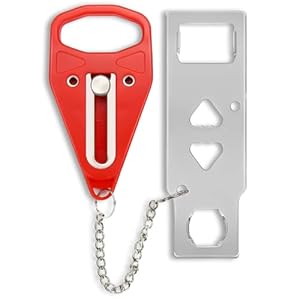 Portable Door Lock, Hotel Security Devices with Dual Sizes (2cm & 3cm Holes), Stainless Steel Security Lock for Inward-Opening Doors, Travel Safety Device for Hotels, Apartments