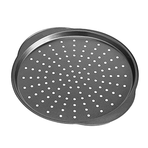 Nbftltop Pizza Pan 12 Inch Nonstick Round Carbon Steel Baking Pizza Pan With Holes For Oven Bakeware Pizza Tray With Handle,Set Of 2 #TOP4
