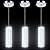 ROMYEAR 3-Pack Modern Crystal LED Pendant Lights for Kitchen Over Island with Remote, Adjustable Height Hanging Ceiling Light, Dimmable Chandelier for Dining Room, Bedroom, Living Room, Bar Counter