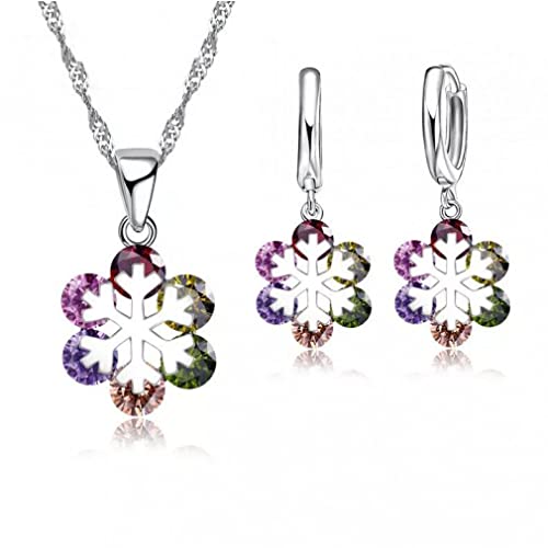 Collier fleur colorée et boucles d'oreilles pour vos fiançailles