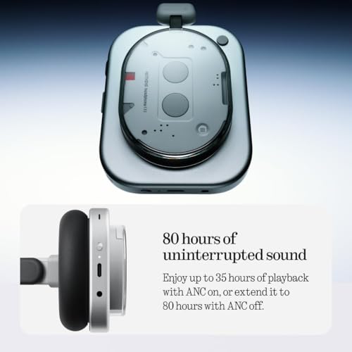Image of CMFF Headphones (1) One Hybrid Active Noise Cancelling Headphones, Wireless Over-Ear Headphone with 6 Mics, 81Hrs Playtime, Hi-Res Audio, KLF-Tuned, Spatial Sound, Comfort Fit & Fast Charging Black
