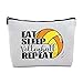 Volleyball Gifts Zipper Makeup Bag Travel Cosmetic Bag Volleyball Lover Gift Volleyball Player Gift for Girl Sister for Birthday Graduation Gifts Eat Sleep Volleyball Repeat