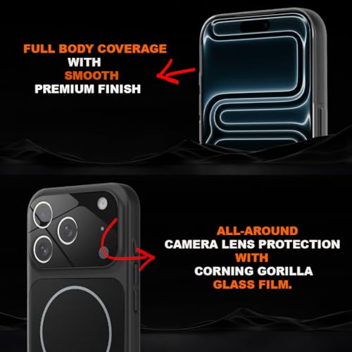 Image of SHINESTAR iPhone 17 Pro Case - Premium Shockproof Protective Cover, Wireless Charging Compatible, Slim & Durable Luxury Back Cover with Camera Protection (Black)