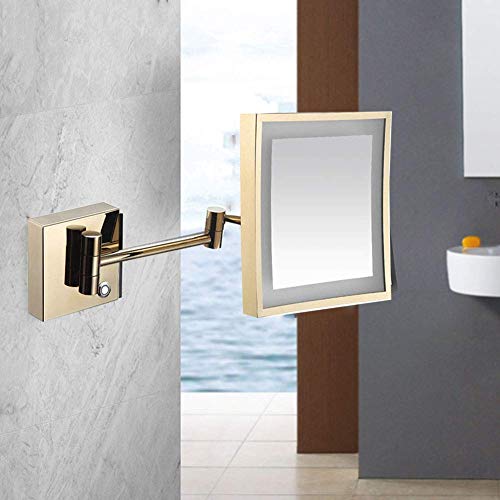 Miroir de Maquillage Mural JCAKES or de 8 pouces avec bras extensible et prise - 6