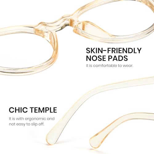 Image of Cyxus Blue Light Blocking Glasses Women Men Circle Round Chunky Retro Frame Eyeglasses for Computer Gaming 8238