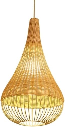 Luminaire suspendu tisse a la main en rotin pour adoucir l'eclairage salon