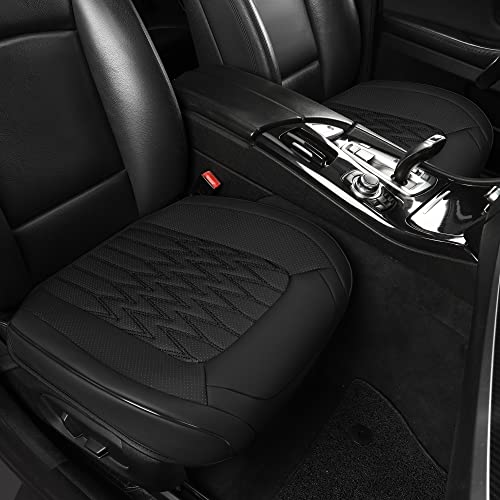 Huidasource Front Car Seat Bottom Covers 2 Pack, Anti-Slip Leather Bottom Car Seat Cushion Covers, Car Seat Protector For Front Seats, Universal Fit For Most Cars Sedan Suv Pickup Truck (Black) #TOP1