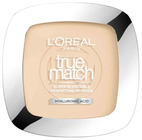 L'Oréal Paris Puder Make up, Mattierendes Kompaktpuder mit LSF 8, Inkl. Spiegel und Schwamm, True Match Puder, Nr. 1.R, 9 g