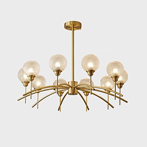 Lustre moderne en laiton 10 lumières pour en finir avec les pièces sombres