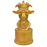 Irosiy The Goat Trophy Award - Greatest of All Time Funny Trophy for Winners with Golden Engraved Plate - Perfect for Competitions, Office and Party Winners - Unique Goat Decor (Round Bottom - Gold)