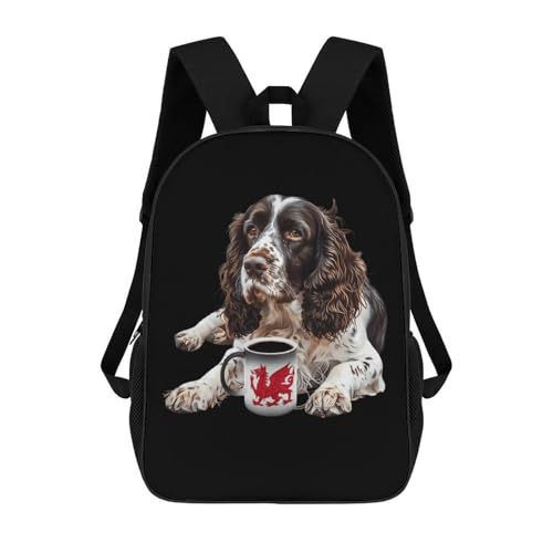 Welsh Springer Spaniel Dog Classic 17 Inch Backpack Travel Daypack Casual Shoulder Bag with Adjustable Strap for Men Women
