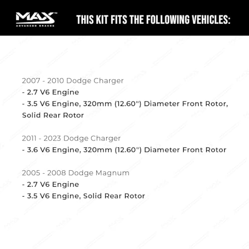 Image of MAX Advanced Brakes - Brake Kit For 2006-2023 Dodge Charger (12.6 inch Dia Fr Rotor), Dodge Challenger, Chrysler 300| Carbon Ceramic Brake and Rotor Kit Front and Rear| Cross-Drilled Brake Rotors