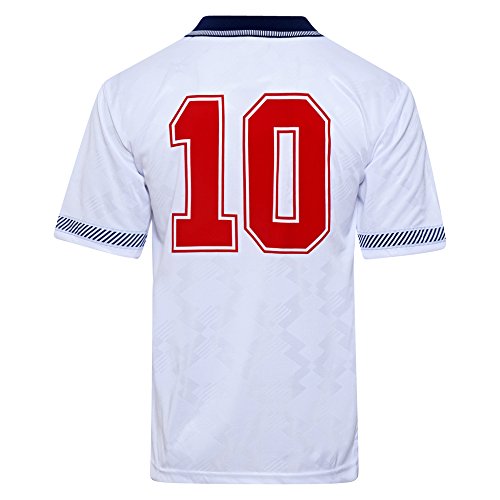 Score Draw England 1990 World Cup Finals No 10 Retro Shirt White X-Large Polyester