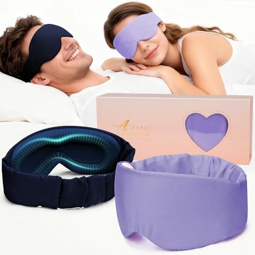 Silk Sleep Mask for Women & Men - 2 Pack Eye Masks for Sleep, 100...