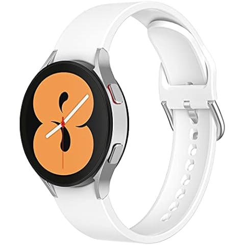 EWENYS 20mm Strap Silicone Sport Compatible With Samsung Galaxy Watch 5/5 Pro 45mm, Galaxy Watch 4 40mm/44mm, Galaxy Watch 4 Classic 42mm/46mm(White) Cover