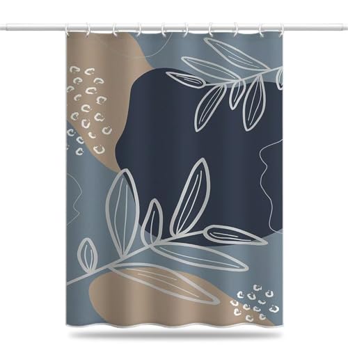 Rideau baignoire feuilles abstraites en polyester dense 100x200 cm de qualité supérieure