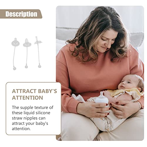 EXCEART 3 Pcs Silicone Bebê Garrafa Chupeta Recém- Nascido Chupeta Com Tube Anti- Colic Garrafas de