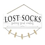 Laundry Room Signs Wall Decor: Lost Socks Sign - Seeking Soul Mates Quotes Funny Laundry Signs Rustic Farmhouse Laundry Room Door Sign Canvas Prints Wall Plaques Hanging Decor 6' x 14.5'
