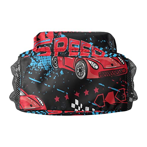 Race Car Speed Personalized Kids Toddler Backpack for Boys Girls ,Custom Mini 10inch(L) x 4inch(W) x 12inch(H)4