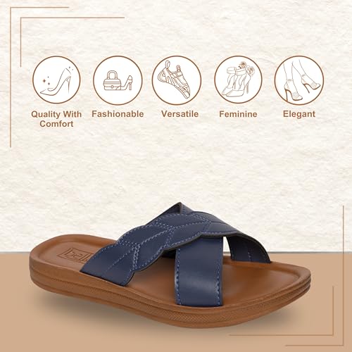 Image of BELLA Women Fashion Flat Slip On Black Sandal | Durable | Stylish | Comfortable | Slip Resistant | Lightweight and Breathable