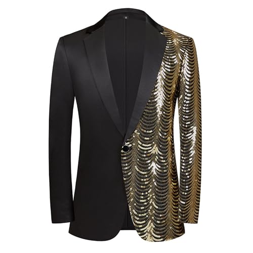 Manteau pathfinder brillant homme noir paillettes pour célébrer les grands banquets